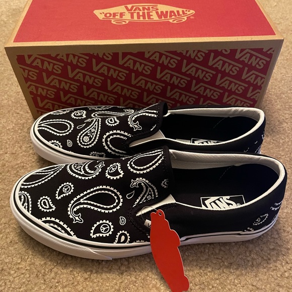 VANS Classic Slip On Peace Black Canvas Casual SB Shoes Men's Size VN0A5JMHB0E - Picture 3 of 5